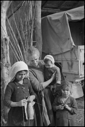 Italian peasants in the area occupied by the 2 NZ Division, World War II - Photograph taken by George Kaye