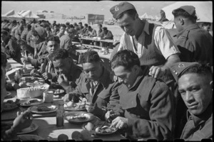Staff Sergeant J Johnson who arranged the Christmas Dinner at the Maori Training Depot, Maadi Camp, Egypt - Photograph taken by George Robert Bull