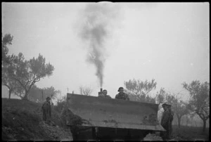 Bulldozer at work in NZ sector of the Italian Front, World War II - Photograph taken by George Kaye