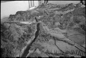 Model of the Italian countryside built to scale at the NZ Armoured Training School, Egypt, World War II - Photograph taken by George Bull