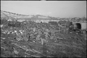 Large dump of shell cases and ammunition boxes on the Italian Front, World War II - Photograph taken by George Kaye