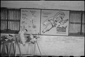 Diagram of Logansport powered traverse machinery at the NZ Armoured Training School, Egypt, World War II - Photograph taken by George Bull