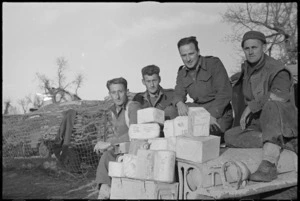 Batch of parcels delivered in the forward areas of the Italian Front, World War II - Photograph taken by George Kaye