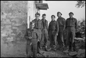 Group of men of New Zealand Division who have come out of the Italian front line for a spell, World War II - Photograph taken by George Kaye