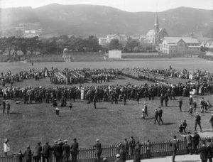 Military ceremony, Basin Reserve, Wellington