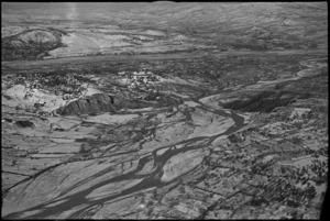 Aerial view of the Sangro River looking towards the NZ Division area, Italy, World War II - Photograph taken by George Kaye