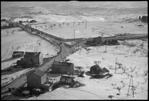 Aerial view of the cross-roads to Castelfrentano and Guardiagrele in the Sangro River area, Italy, World War II - Photograph taken by George Kaye