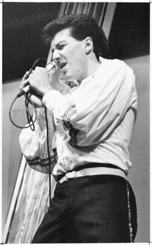 James Diamantis during the musical Bye Bye Birdie, being staged by pupils of St Patrick's College, Wellington, and St Catherine's College, Wellington - Photographer unidentified