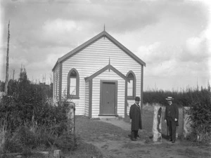 Stanley Road Church, Stratford with Reverend C C Harrison, and another, alongside