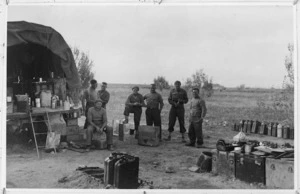 New Zealanders with their cook truck at Medinine, Tunisia