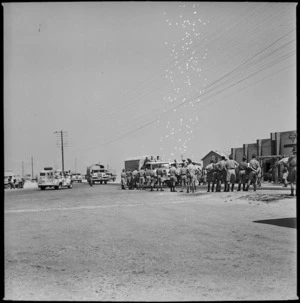 New Zealand Division arrives at Maadi Camp, Egypt, after the end of the North African Campaign, World War II - Photograph taken by H Paton