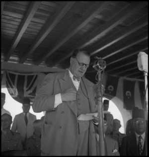 Lord Killearn speaking at the opening of freshwater baths at Helwan, Egypt - Photograph taken by H Paton