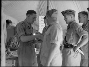 New Zealand soldiers having blood samples taken at a Field Ambulance Unit, Maadi - Photograph taken by G Bull