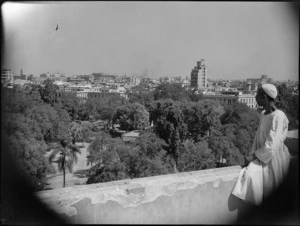 General view of Cairo with Ezbakiah Gardens in the foreground - Photograph taken by G Kaye
