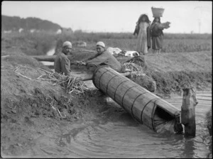 Archimedian screw in use for irrigation, Egypt - Photograph taken by George Kaye