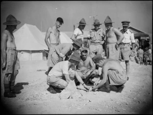 NZ Engineers constructing El Djem Theatre in Maadi Camp, Egypt - Photograph taken by George Kaye