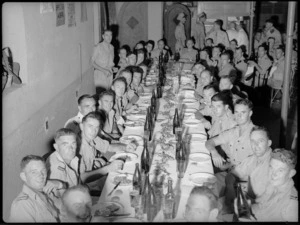 Soldiers from Rotorua and District at reunion dinner in Cairo, World War II - Photograph taken by G Kaye