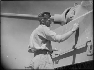 Repair work noted at 4th Armoured Brigade workshops in Maadi, Egypt - Photograph taken by George Kaye