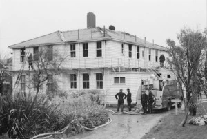 Sprott House old people's home on fire, Karori, Wellington