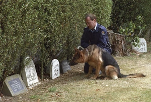 Constable Terry Andrews and his new dog, Torr - Photograph taken by Melanie Burford