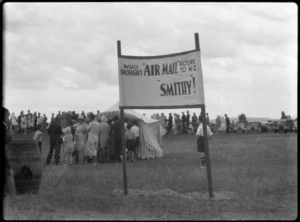 Sign relating to Charles Kingsford Smith and his airmail service