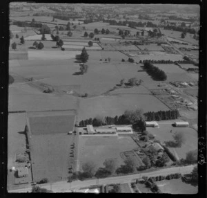 Katikati School, Bay of Plenty, includes sports fields, roads and farmland