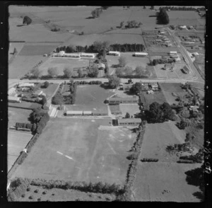 Katikati School, Bay of Plenty, includes sports fields, roads and farmland