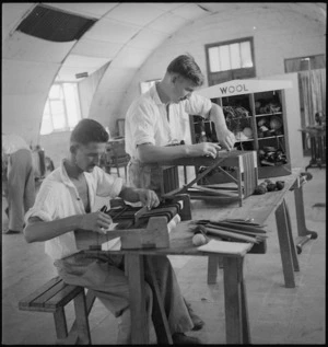 Patients at work in the Occupational Therapy Ward of 2 NZGH Kantara, Egypt - Photograph taken by George Kaye