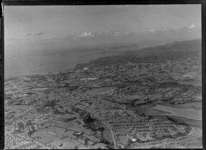 Waterview, the Great North Road, looking to Avondale and the Whau River with the Manukau Harbour beyond, Auckland City