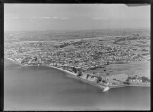 Mission Bay and Reserve with Tamaki Drive and Yacht Club, Bastion Point and the Michael Joseph Savage Memorial, Auckland City