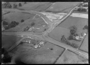 Great South Road southern motorway junction surrounded by farmland, Auckland City