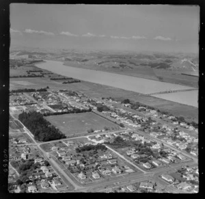 Dargaville, Northland, includes sports ground, bridge, roads, housing and farmland