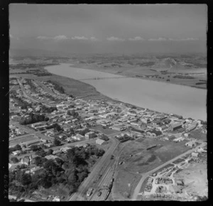 Dargaville, Northland, includes township, roads, bridge, housing and farmland