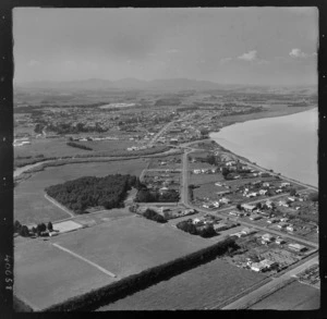 Dargaville, Northland, includes sports ground, township, roads, bridge, housing and farmland