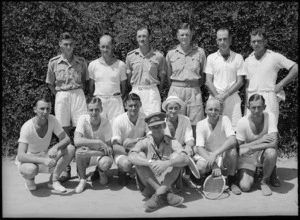 Teams in NZ Artillery versus South African Artillery tennis tournament at Maadi Sports Club grounds, Egypt - Photograph taken by George Kaye