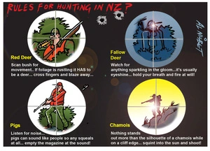 Nisbet, Alistair, 1958- :Rules for hunting in NZ? 10 April 2012