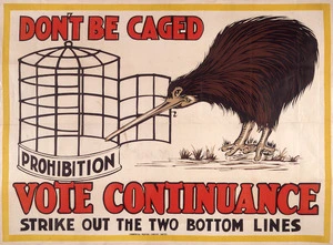Don't be caged. Vote Continuance; strike out the two bottom lines. Commercial Printing Company Limited. [ca 1928].