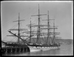 Ships Pleione and Hurunui at Railway Wharf, Wellington, February 1886