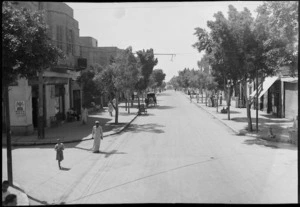 Main street of Helwan, Egypt, looking east - Photograph taken by George Kaye