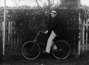 Unidentified man on a bicycle