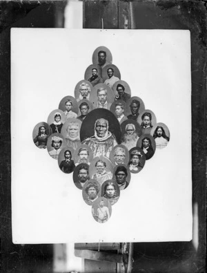 Assemblage of Maori portraits by Samuel Carnell