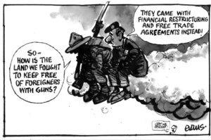 Evans, Malcolm Paul, 1945- :"So - how is the land we fought to keep free of foreigners with guns?" ... 23 April 2012