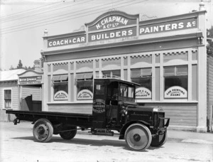 Premises of coachbuilders H Chapman & Co, Nelson, and truck alongside