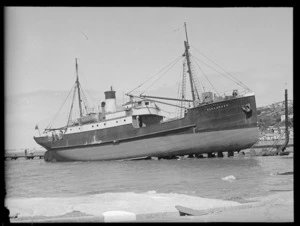 The ship Alexander on the patent slip at Evans Bay, Wellington