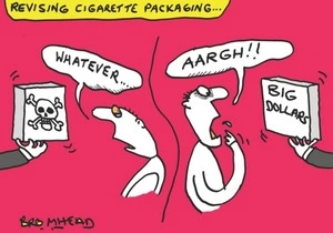 Bromhead, Peter, 1933-:Revising cigarette packaging... "Whatever... AARGH!!" 23 April 2012