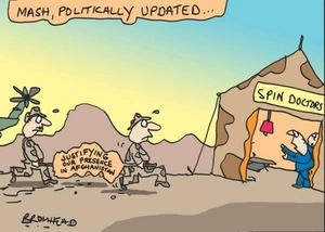 Bromhead, Peter, 1933-:MASH, politically updated... 24 April 2012