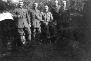 Headquarters staff of the New Zealand Mounted Rifles Brigade, Gallipoli, Turkey