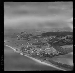 Maraetai, Auckland, includes shoreline, roads, township, housing and farmland