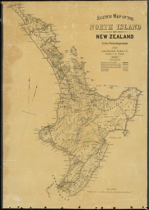 Sketch map of the North Island of New Zealand : Sketch map of the Middle Island of New Zealand / drawn by A. Koch.