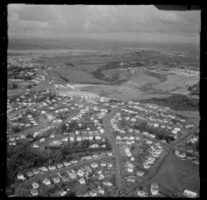 The suburb of Orakei with Dudley Road and Selwyn College under construction mid-view, Auckland City